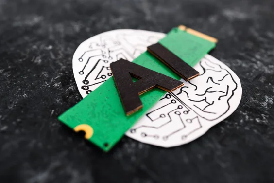 Image of a brain with AI written on it