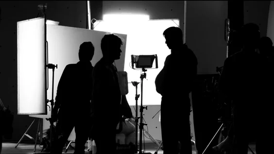 Sillhouette Of Lighting Crew